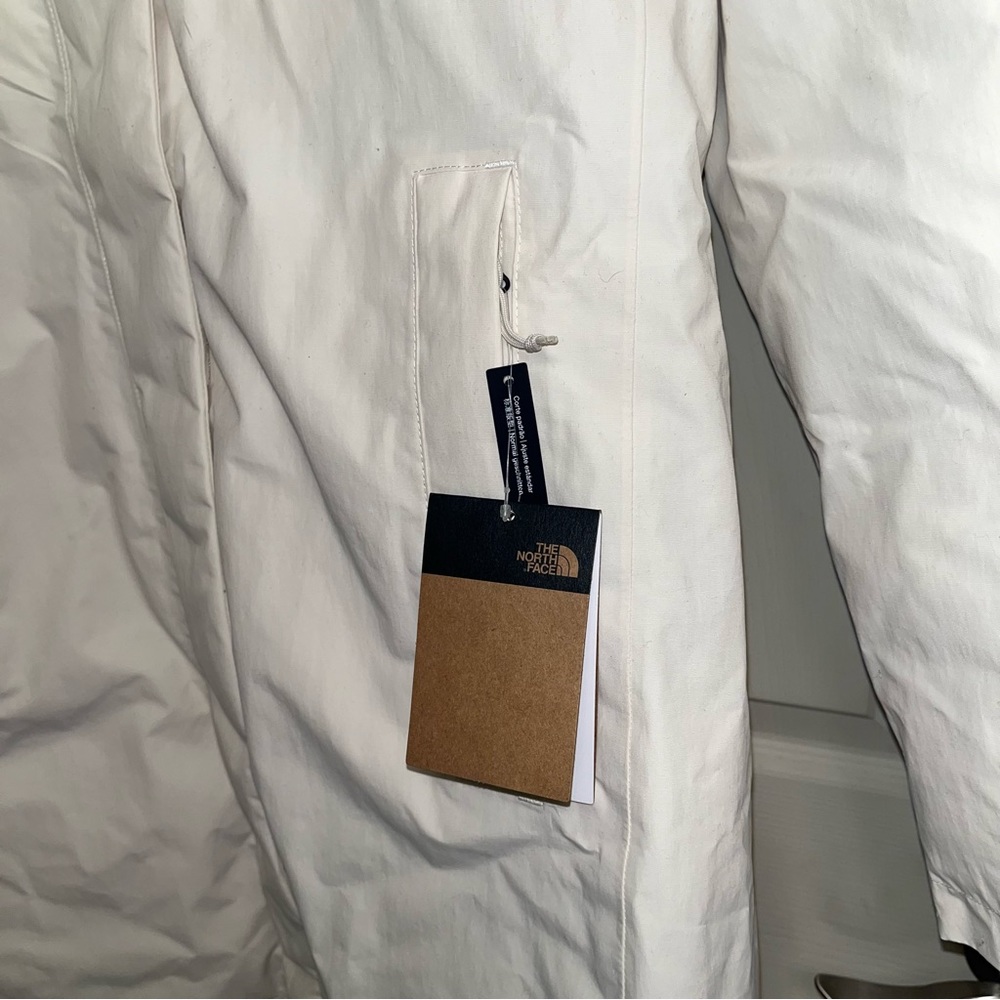 NWT women vintage white North Face - Arctic Parka long coat hood faux fur - Picture 10 of 12